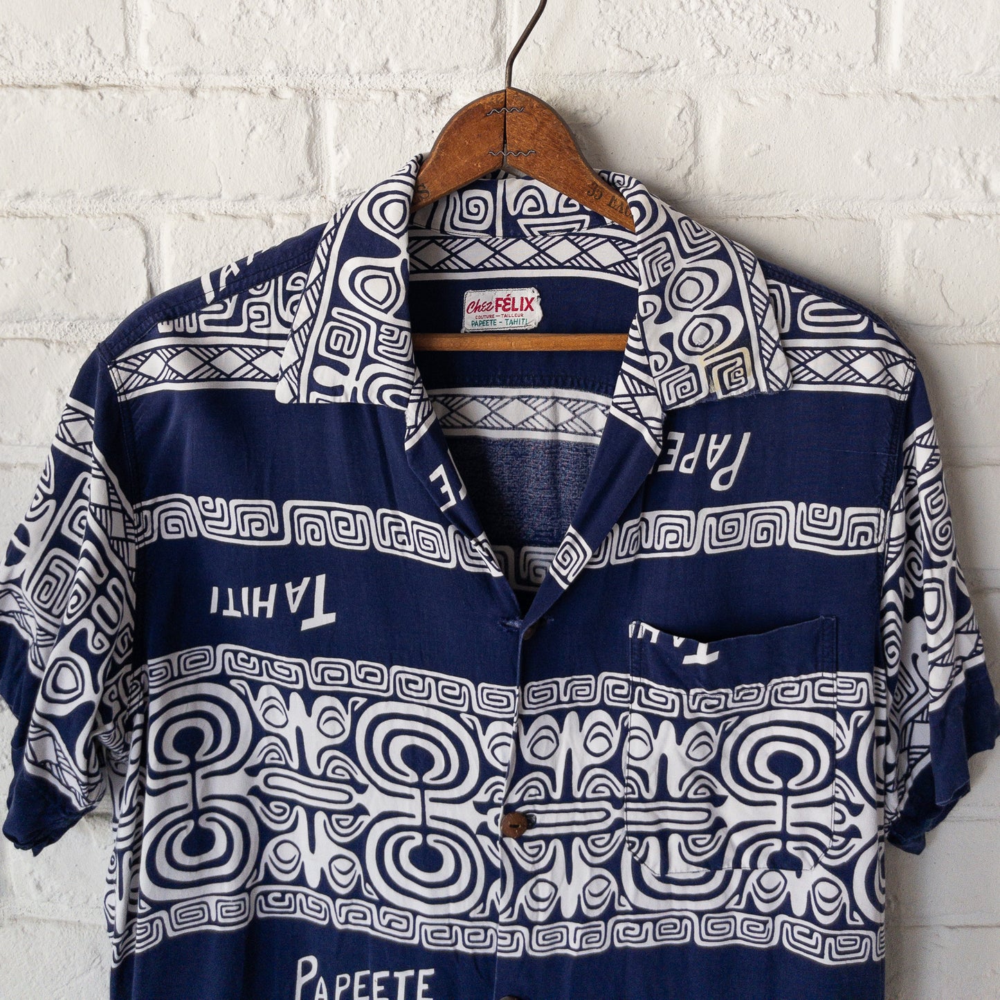 FELIX TAHITI POLINESIAN SAMOADYED INK PRINT SHIRTS VINTAGE 50'S