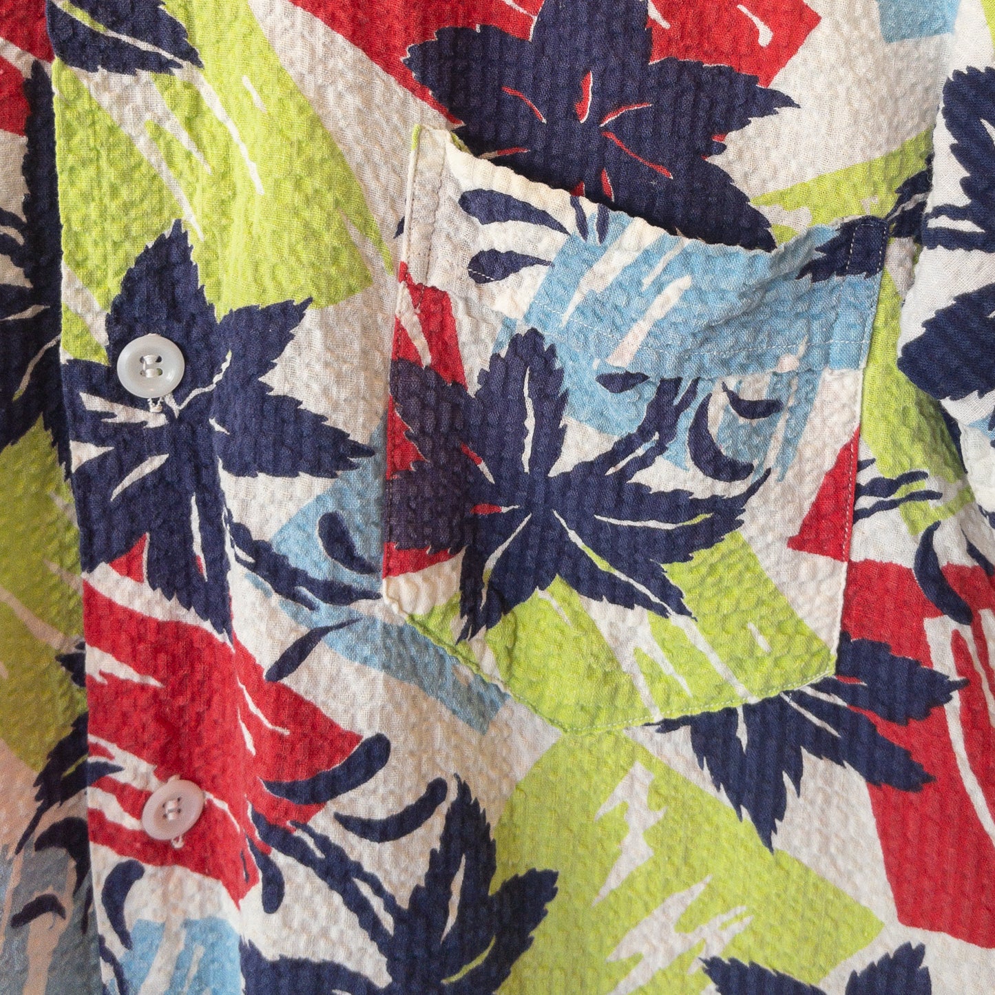 SEAWANEE FLORIDA FLOWER PRINT SEERSUCKER SHIRT VINTAGE 40'S