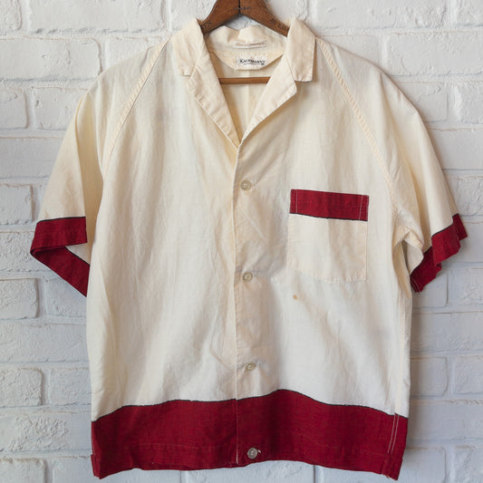 KAUFMANN'S SHIRT-JAC SLEEPWEAR DYED INK PRINT VINTAGE 40'S