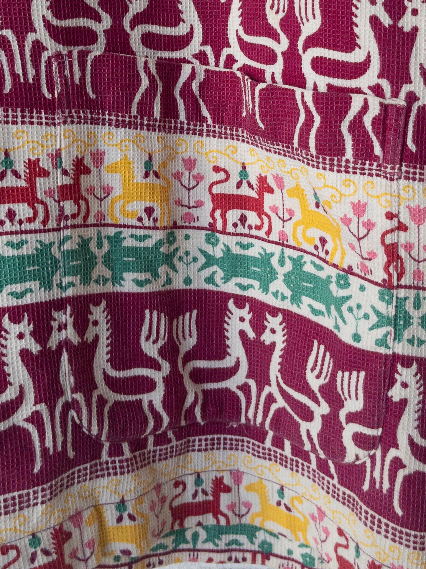 AUMOUR GRIP TRADITIONAL FOLK ART PRINT BOX UNDER POCKET SHIRTS 40'S VINTAGE