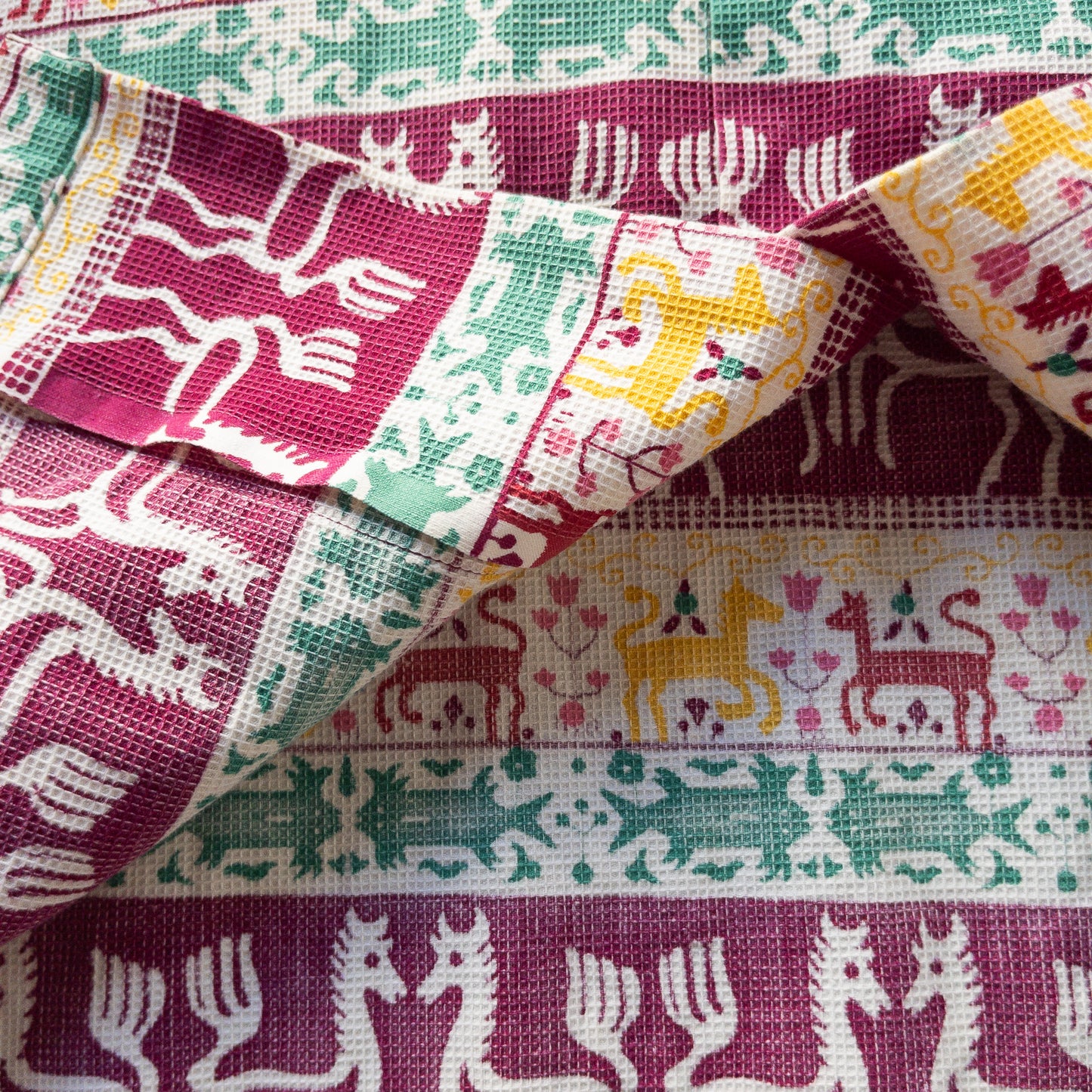 AUMOUR GRIP TRADITIONAL FOLK ART PRINT BOX UNDER POCKET SHIRTS 40'S VINTAGE