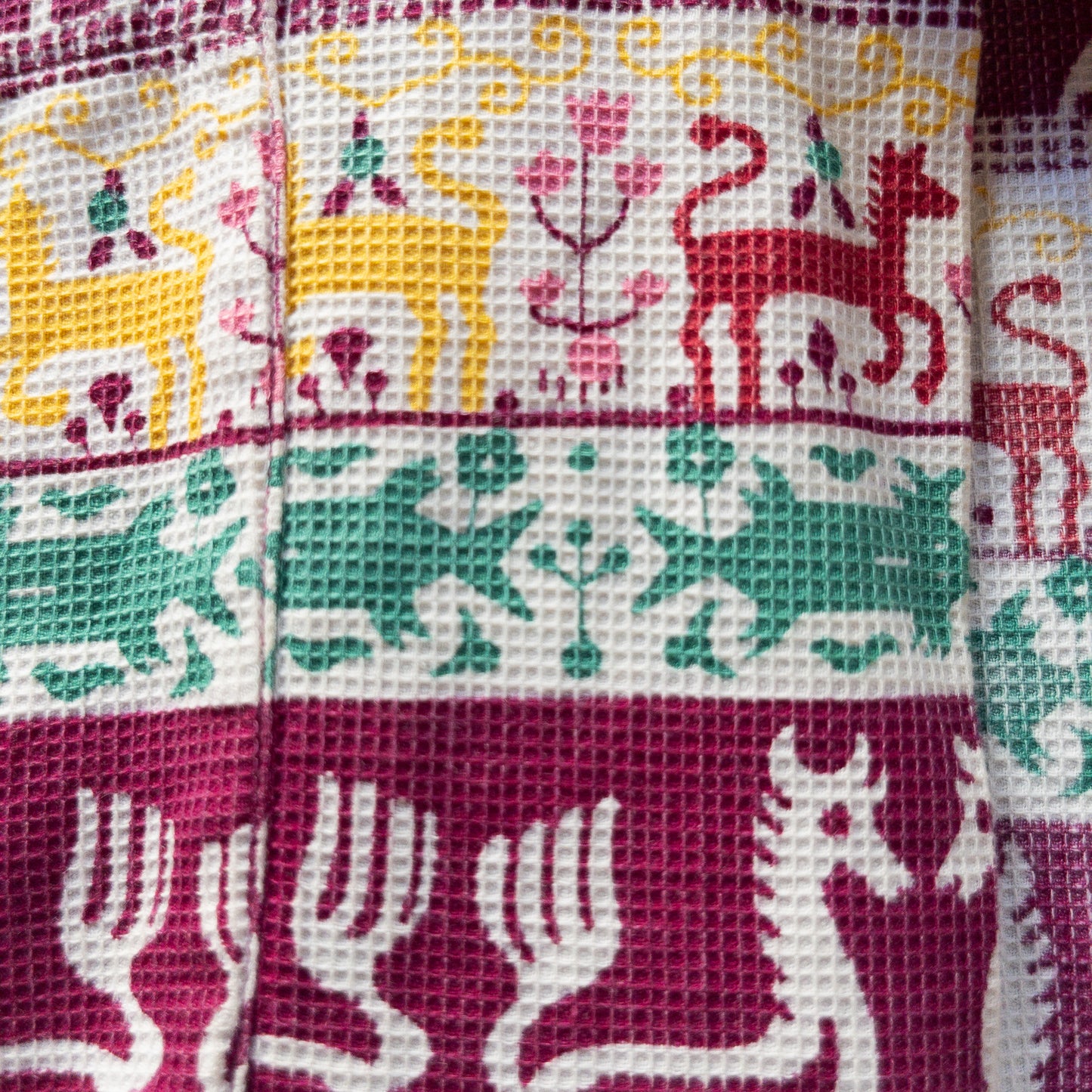 AUMOUR GRIP TRADITIONAL FOLK ART PRINT BOX UNDER POCKET SHIRTS 40'S VINTAGE