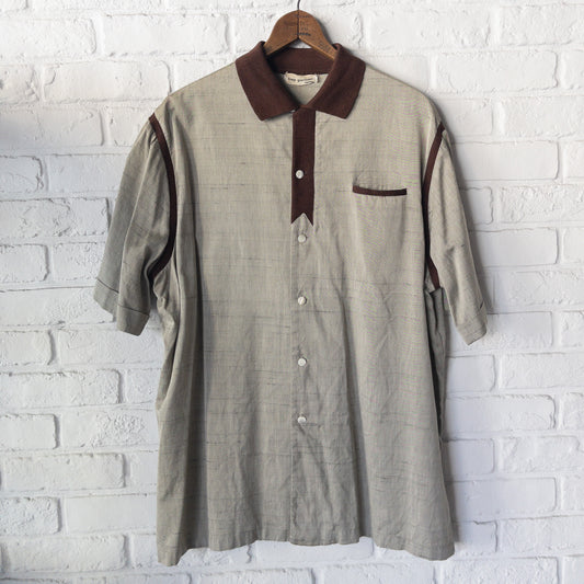 HAP GARMAN COTTON/SILK BOX RESORT SHIRTS VINTAGE 50'S