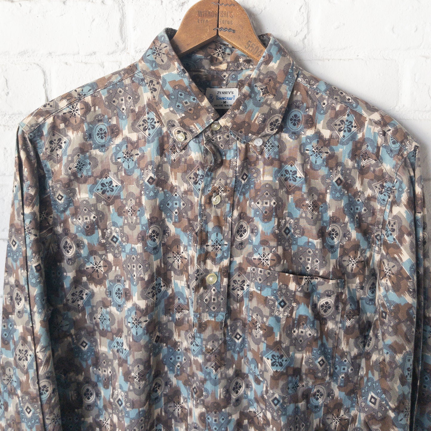 TOWNCRAFT PENNEY'S B.D. BATIK/FINE PETTERN PULLOVER SHIRTS 50-60'S VINTAGE
