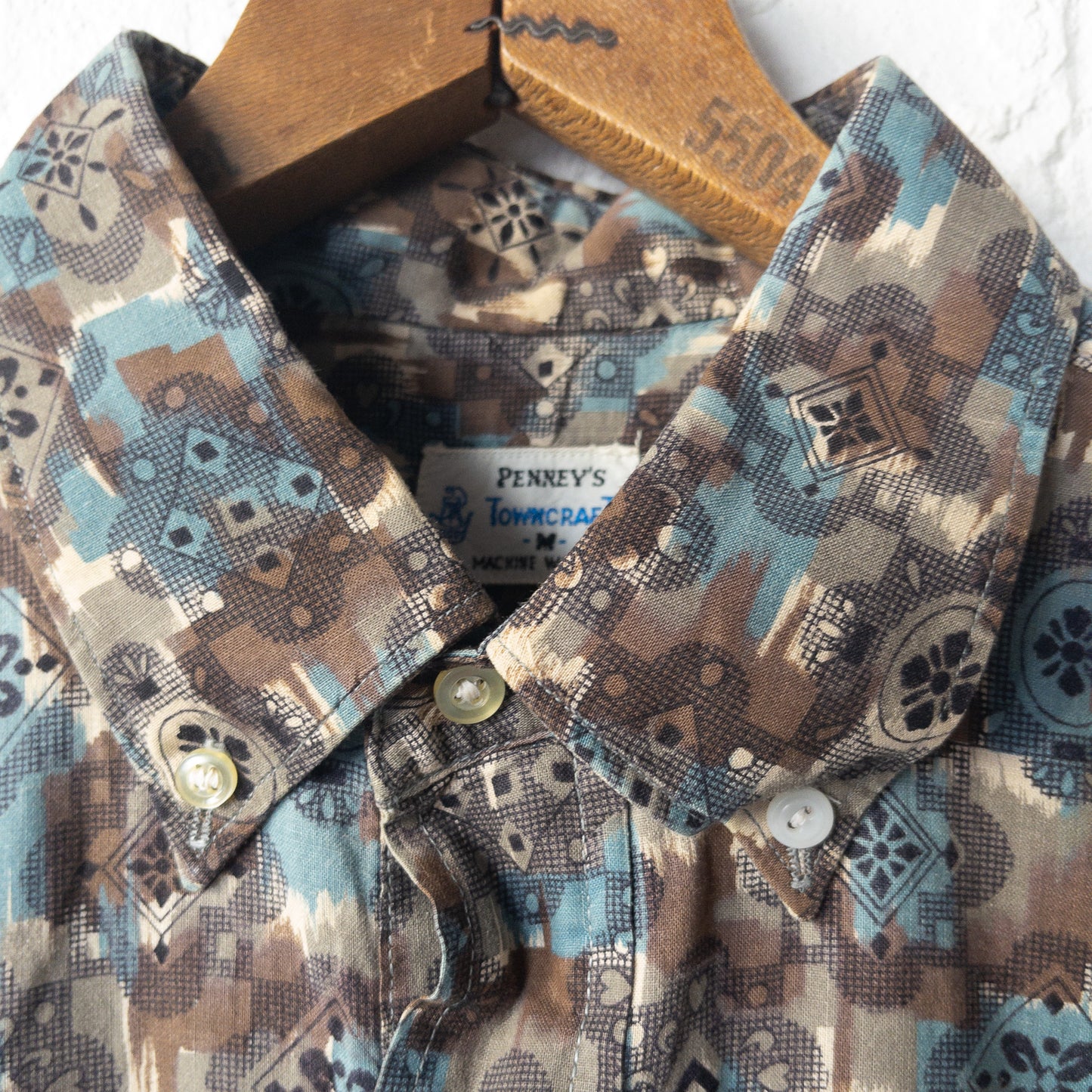 TOWNCRAFT PENNEY'S B.D. BATIK/FINE PETTERN PULLOVER SHIRTS 50-60'S VINTAGE