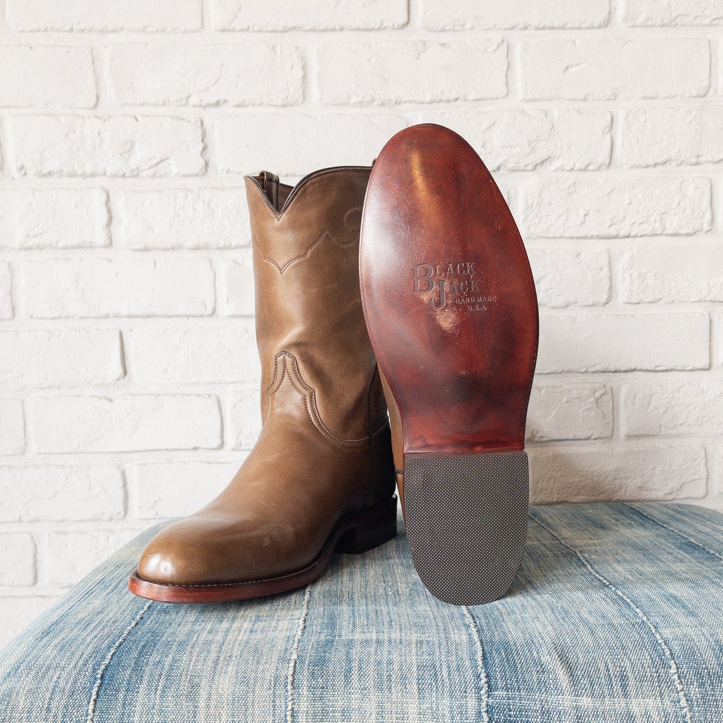 BLACK JACK BASIC ROPER BOOTS RANCH HAND TAUPE