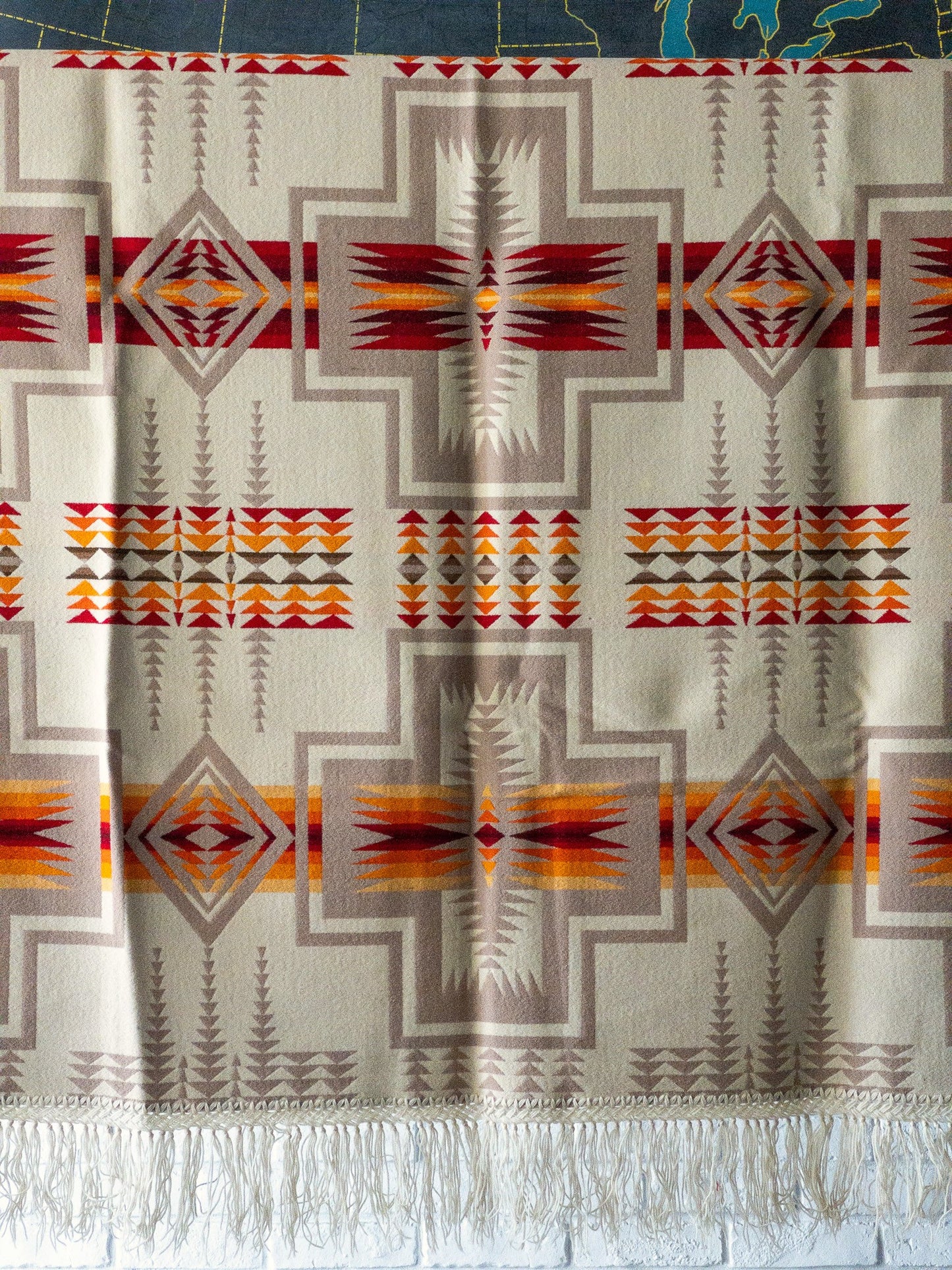 PENDLETON HARDING PATTERN WOOL BLANKET 1940'S VINTAGE