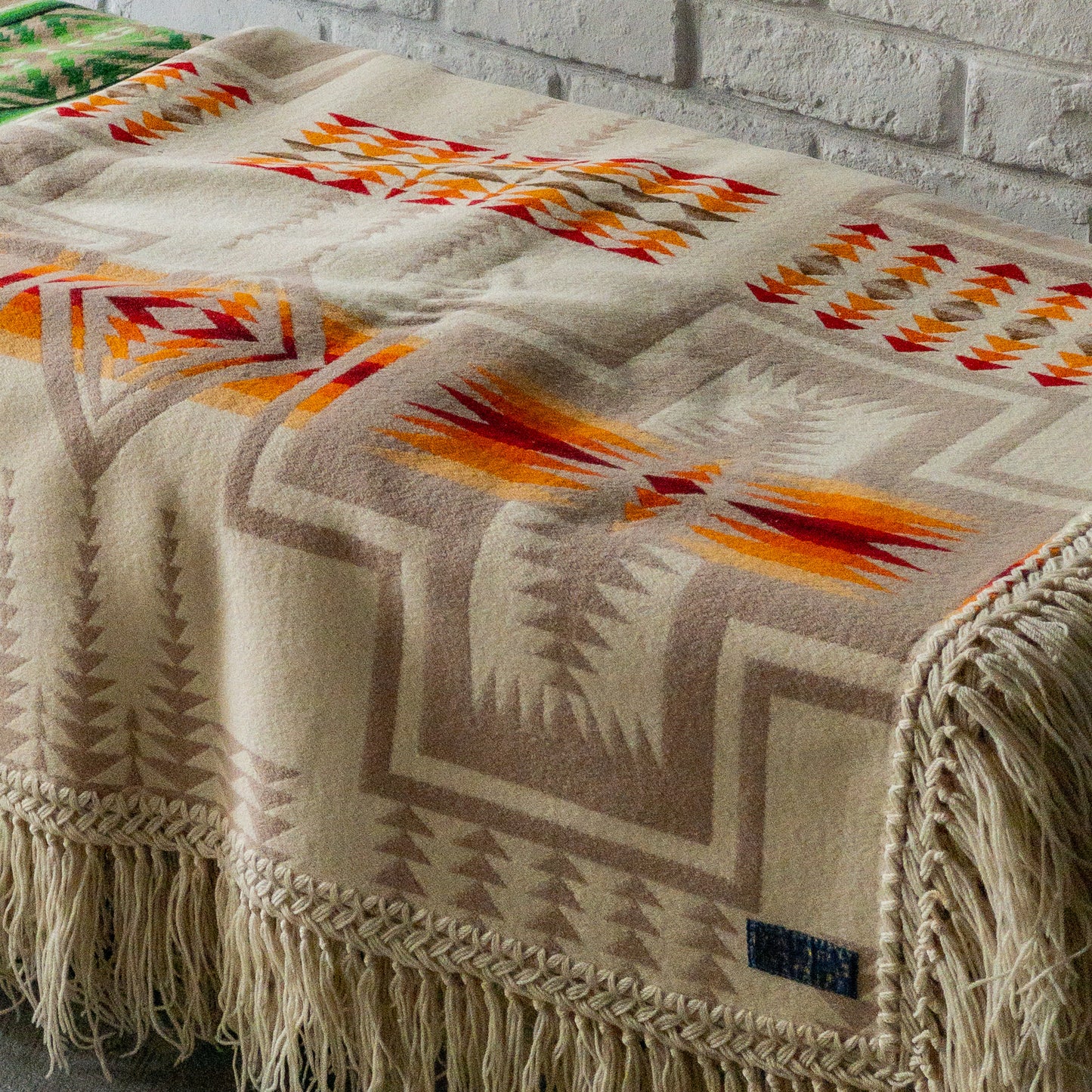 PENDLETON HARDING PATTERN WOOL BLANKET 1940'S VINTAGE