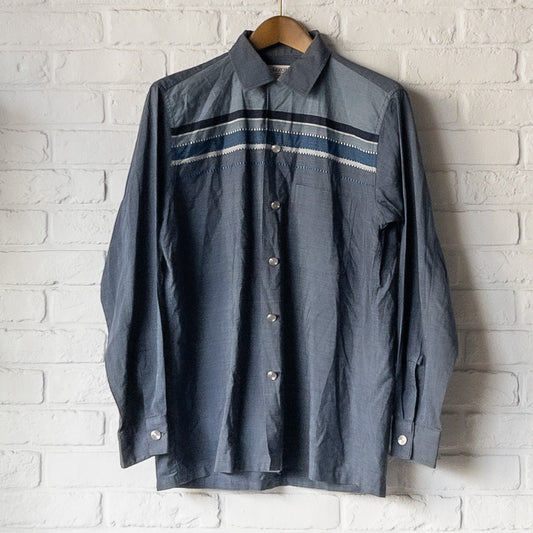 ARROW PIN CHECK JACQUARD PETTERN LONG SLEEVE SHIRTS 60'S VINTAGE