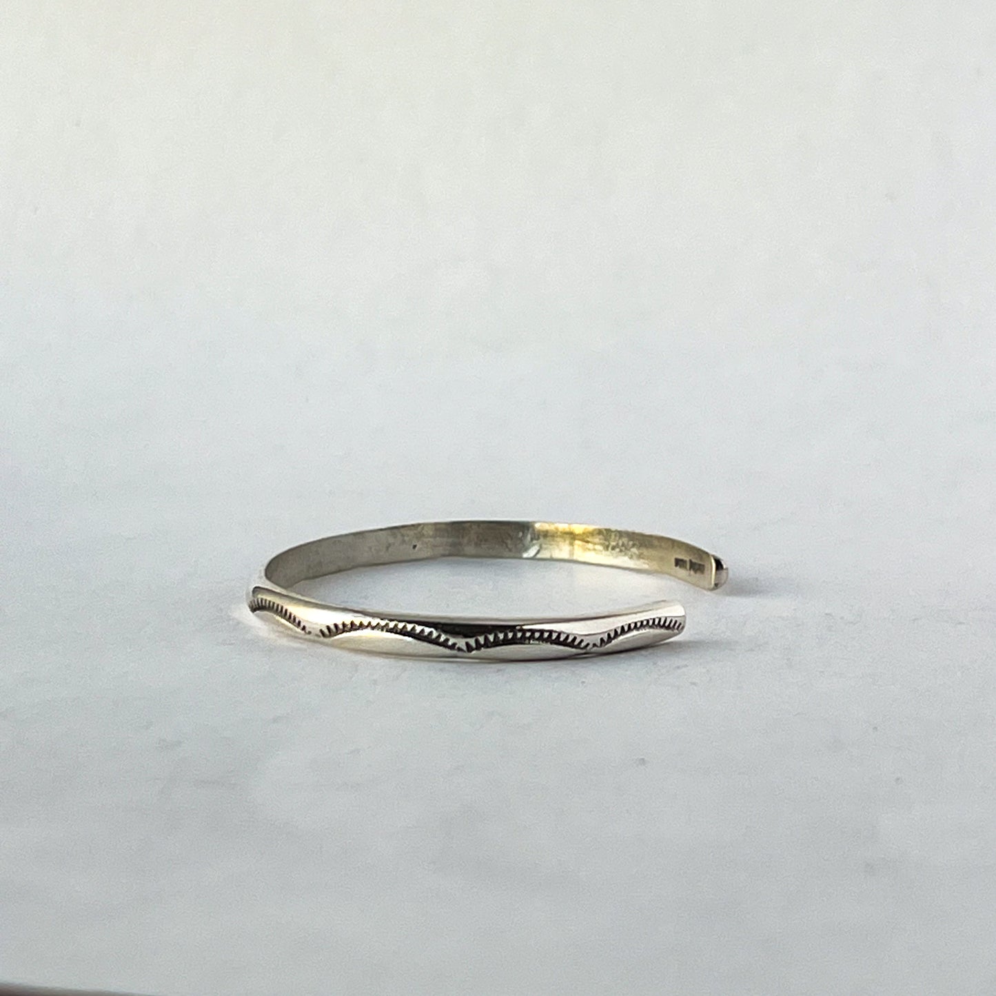 NAVAJO SILVER SUN RAYS BRACELET 5mm by ELAINE TAHE