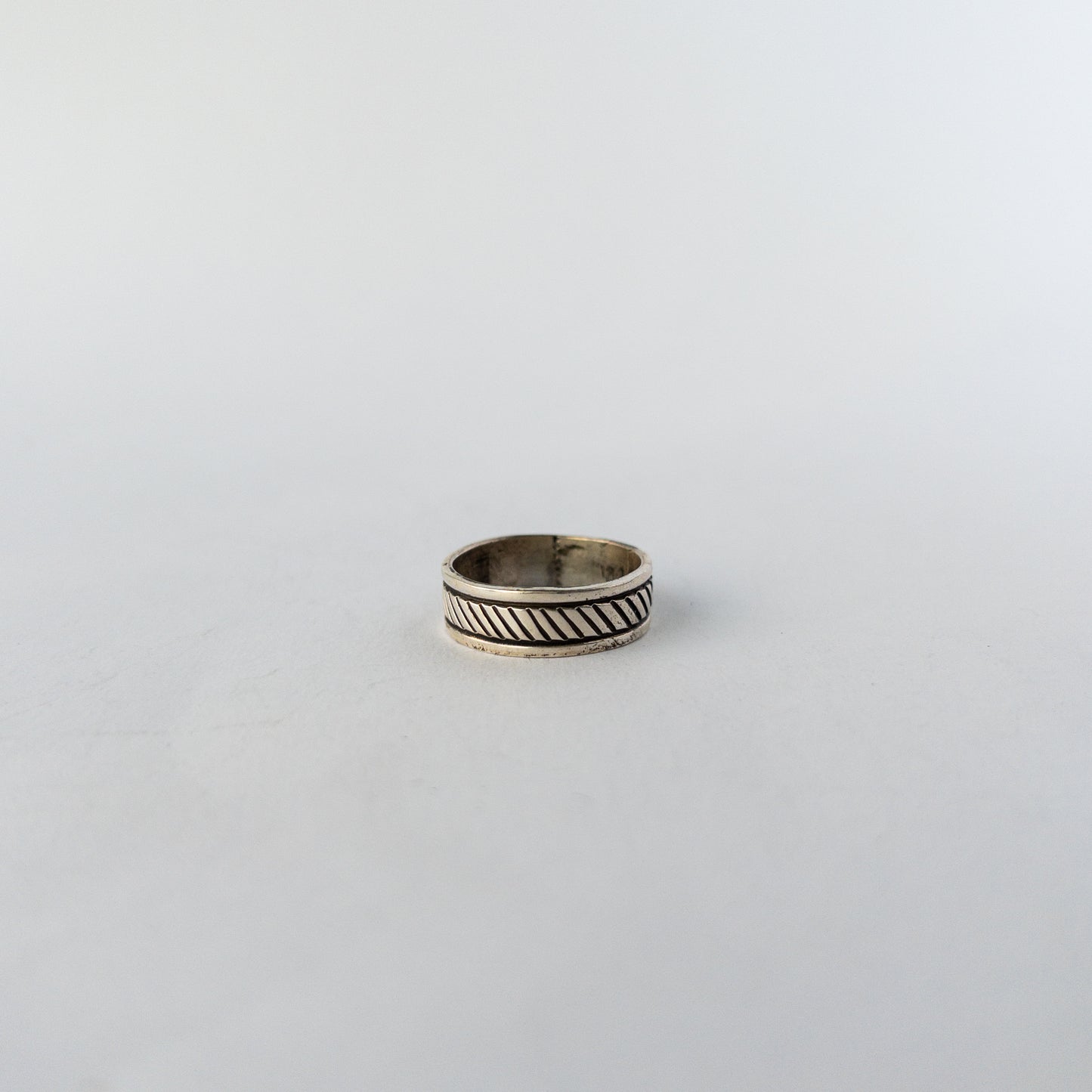 NAVAJO SILVER RING(#18.5)6mm by RICK ENRIQUEZ var.1