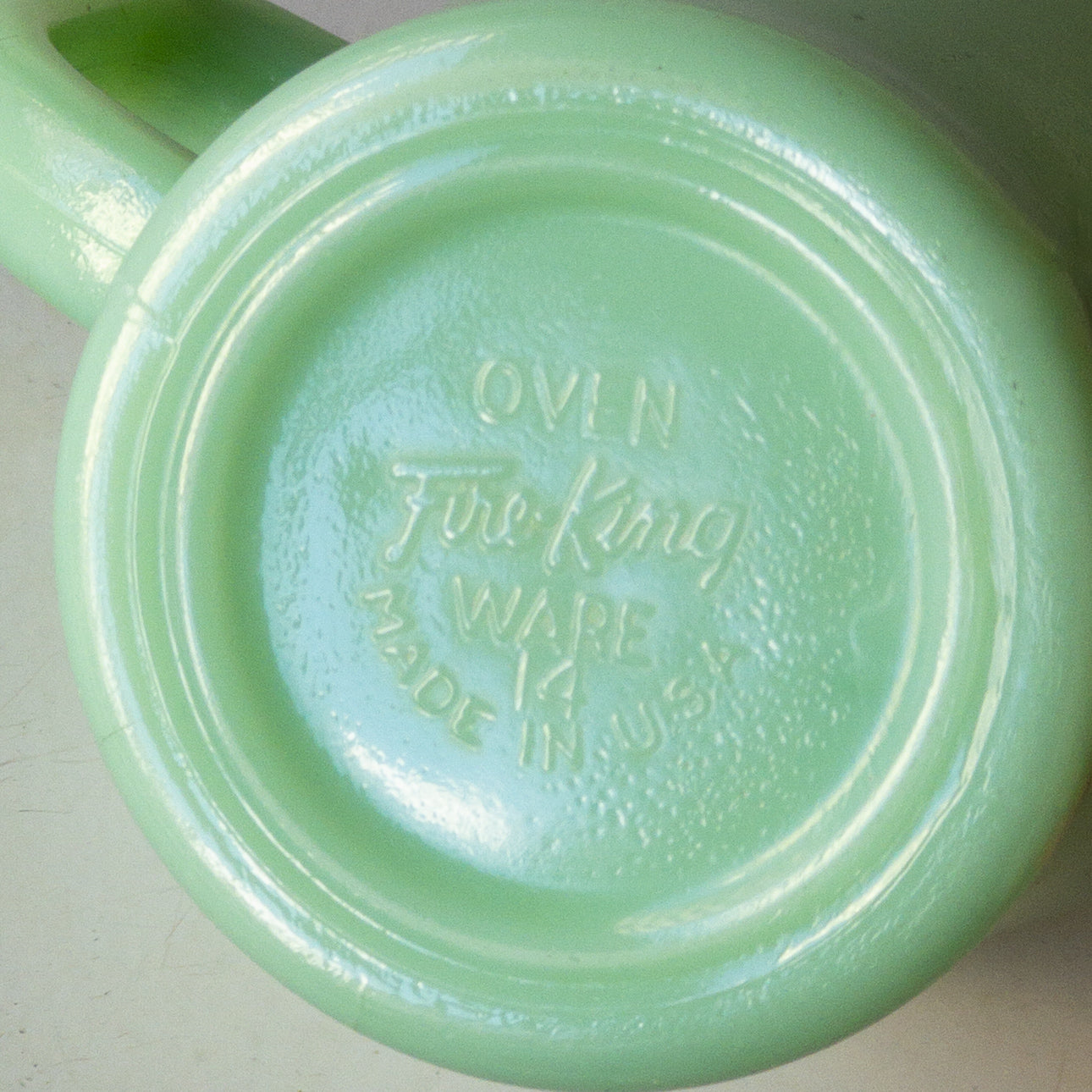 FIRE KING D HANDLE MUG JADE-ITE 1956-61'S VINTAGE
