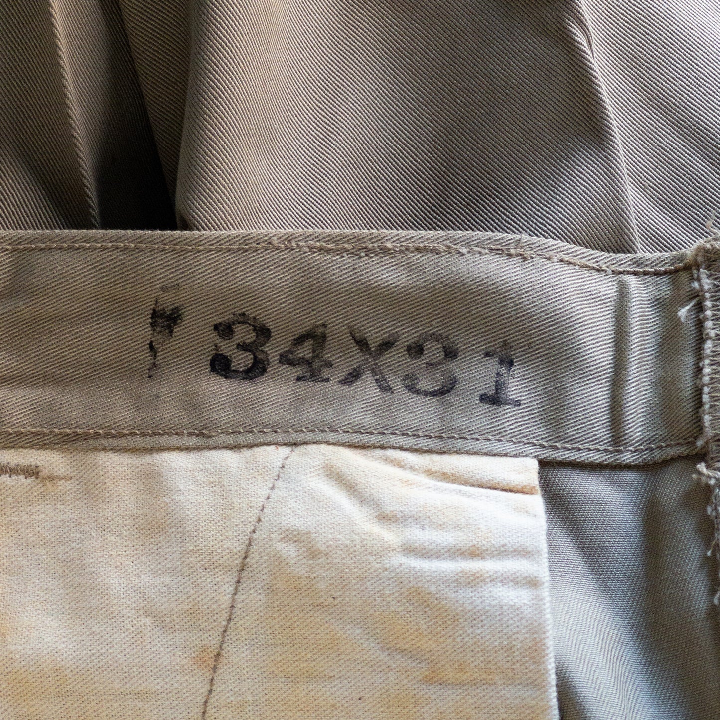 US ARMY M51 LIGHT WEIGHT CHINO TROUSERS PANTS 52'S DEAD STOCK var.2