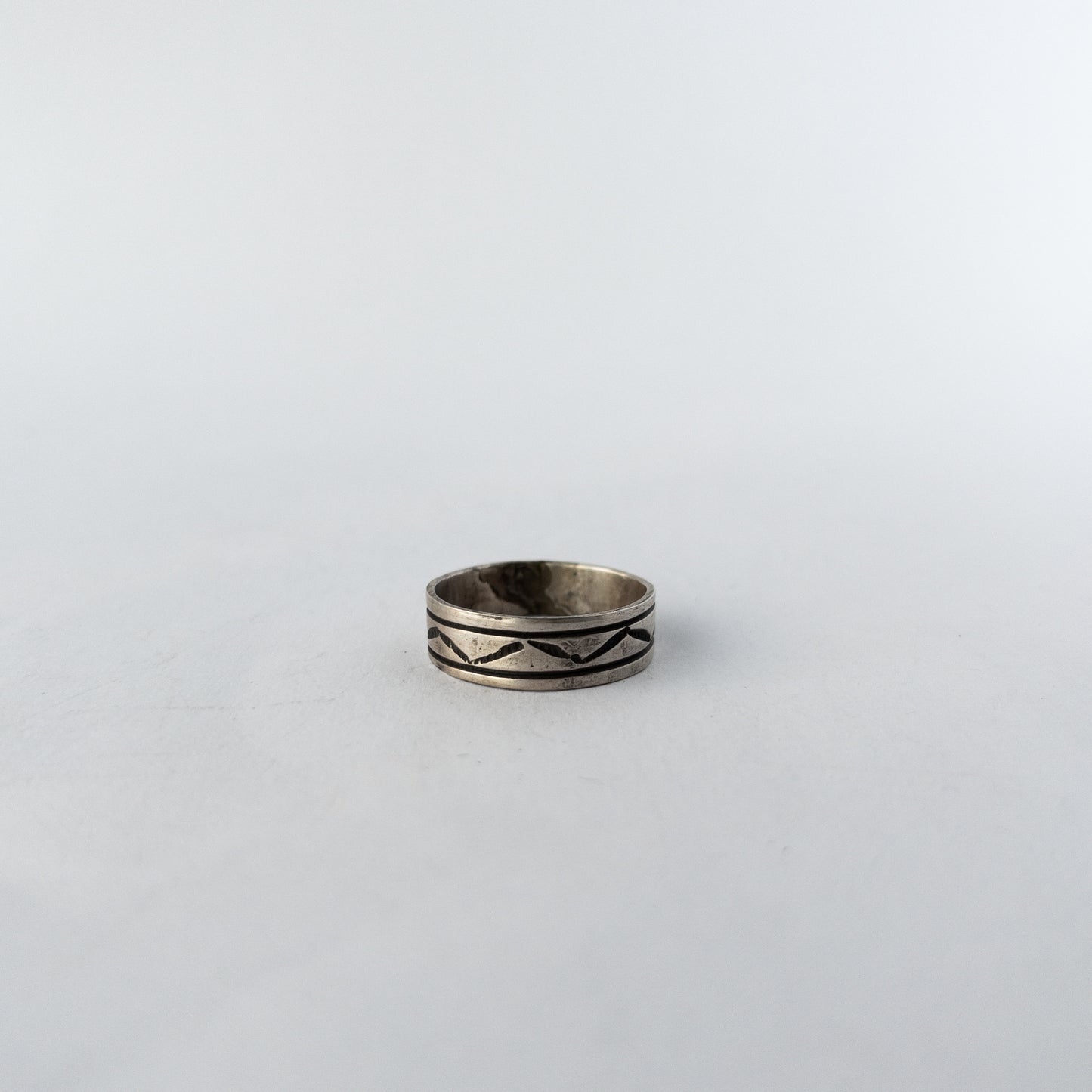 NAVAJO SILVER RING(#27)6mm by RICK ENRIQUEZ var.4