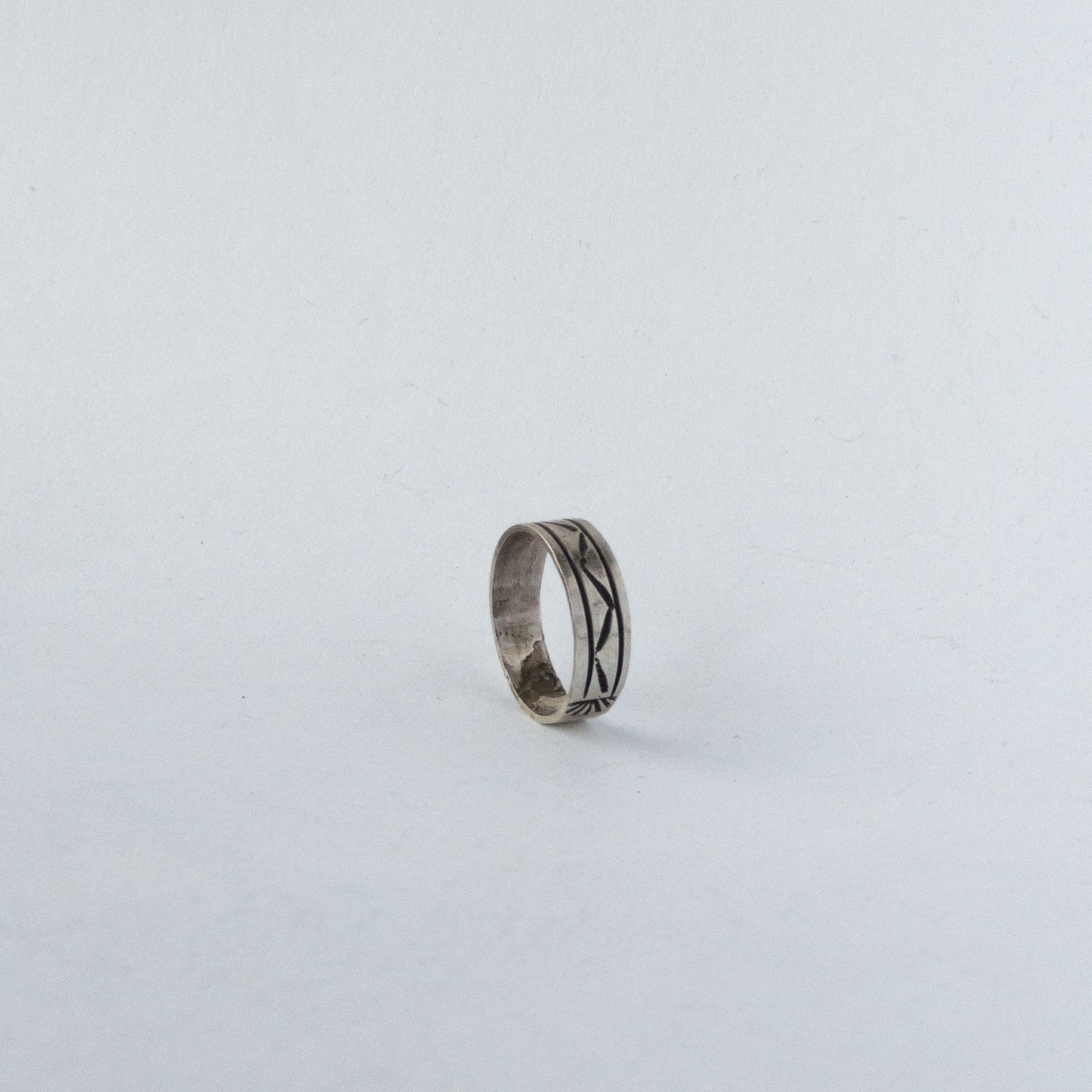 NAVAJO SILVER RING(#27)6mm by RICK ENRIQUEZ var.4