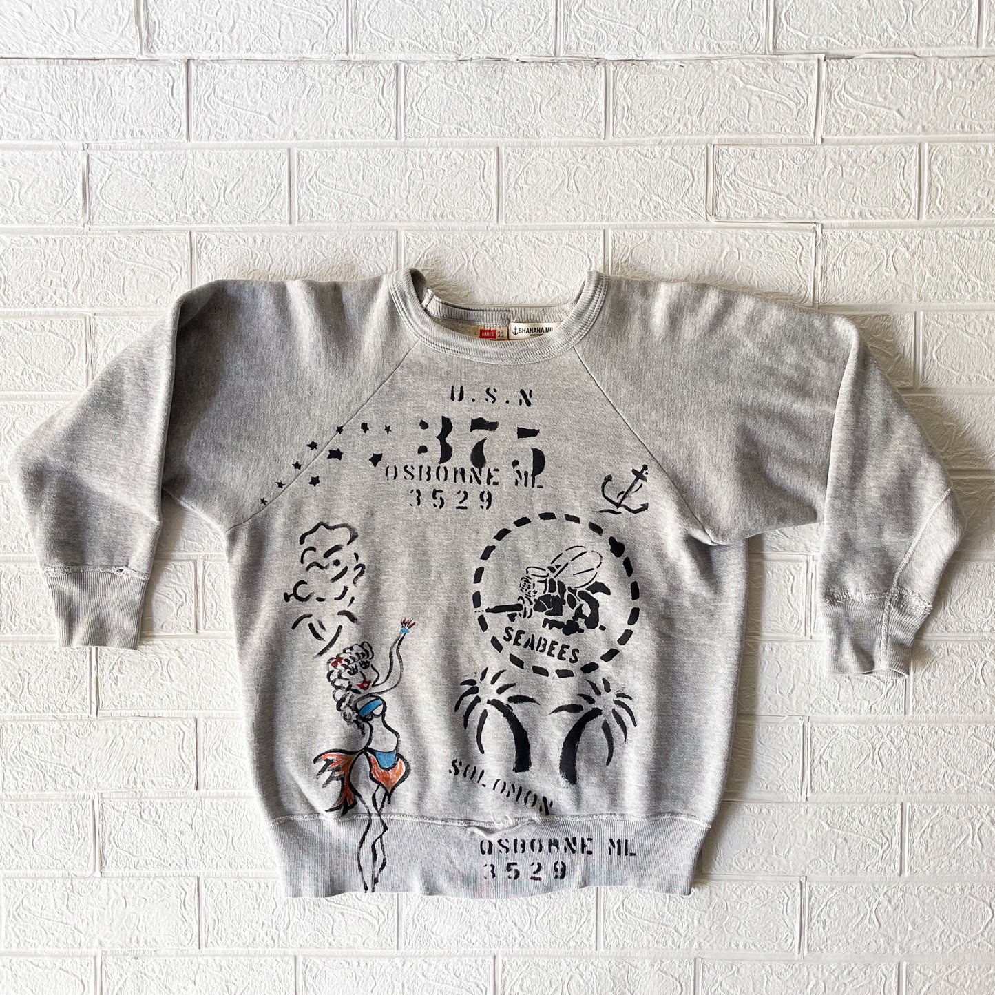 SHANANAMIL GYPSY USN PINUP HAND DRAWN VINTAGE SWEAT SHIRTS LIMITED EDITION 005