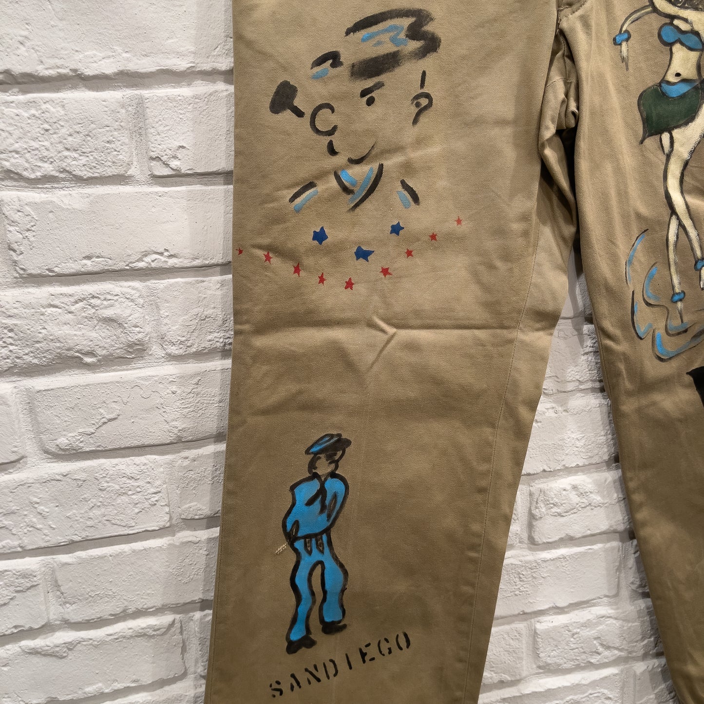 SHANANAMIL GYPSY USN PINUP HAND DRAWN CHINO PANTS VINTAGE VAR.3