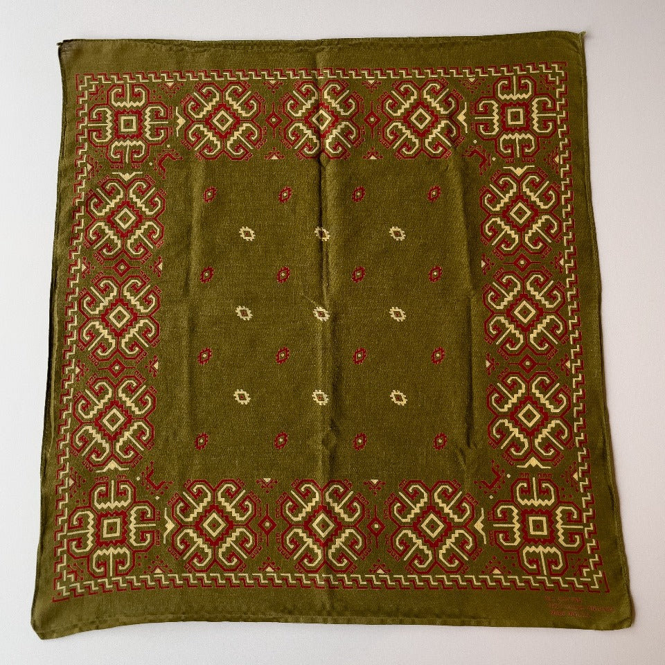 RARE COLOR & PRINT VINTAGE BANDANA 1950'S VINTAGE