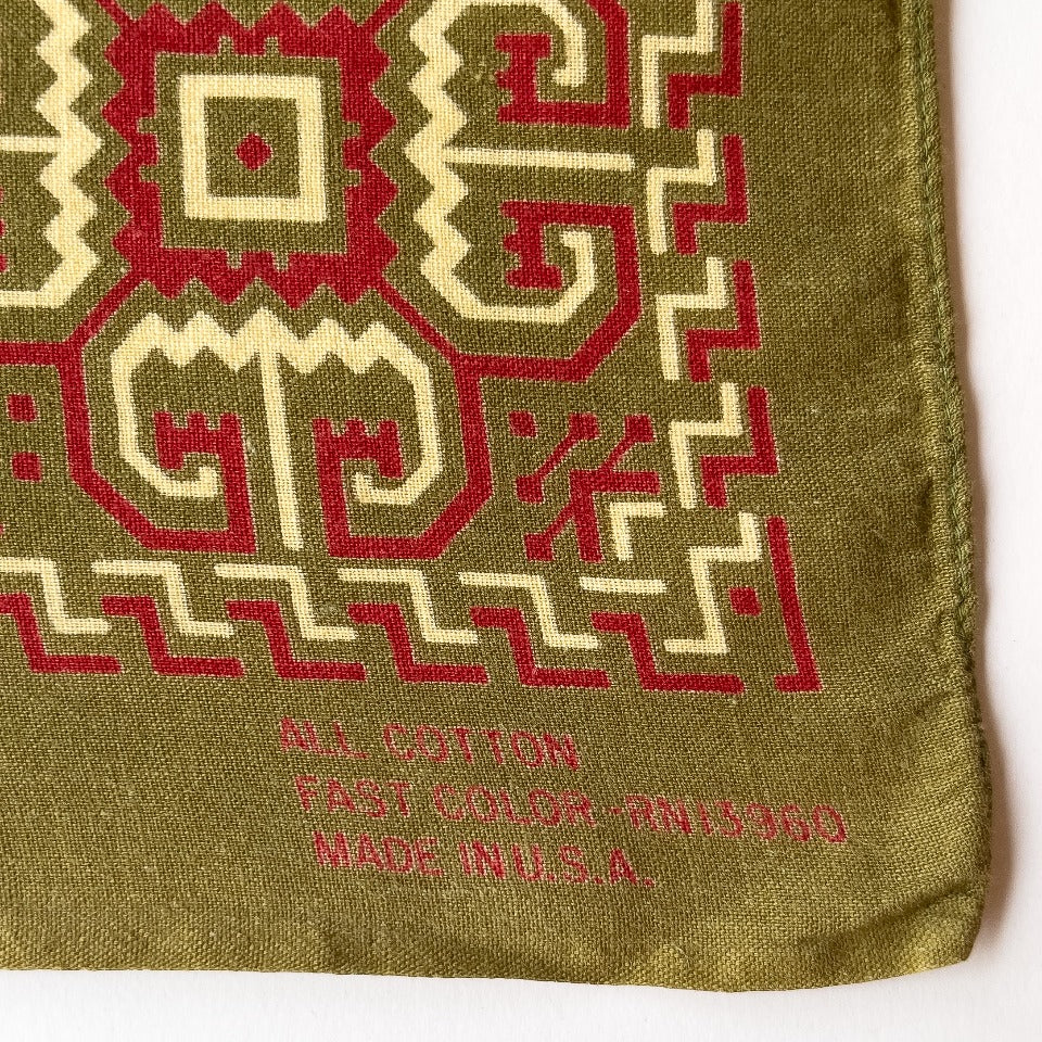 RARE COLOR & PRINT VINTAGE BANDANA 1950'S VINTAGE