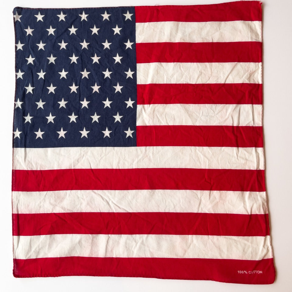 AMERICAN FLAG BANDANA 1960'S ALMOST DEAD STOCK