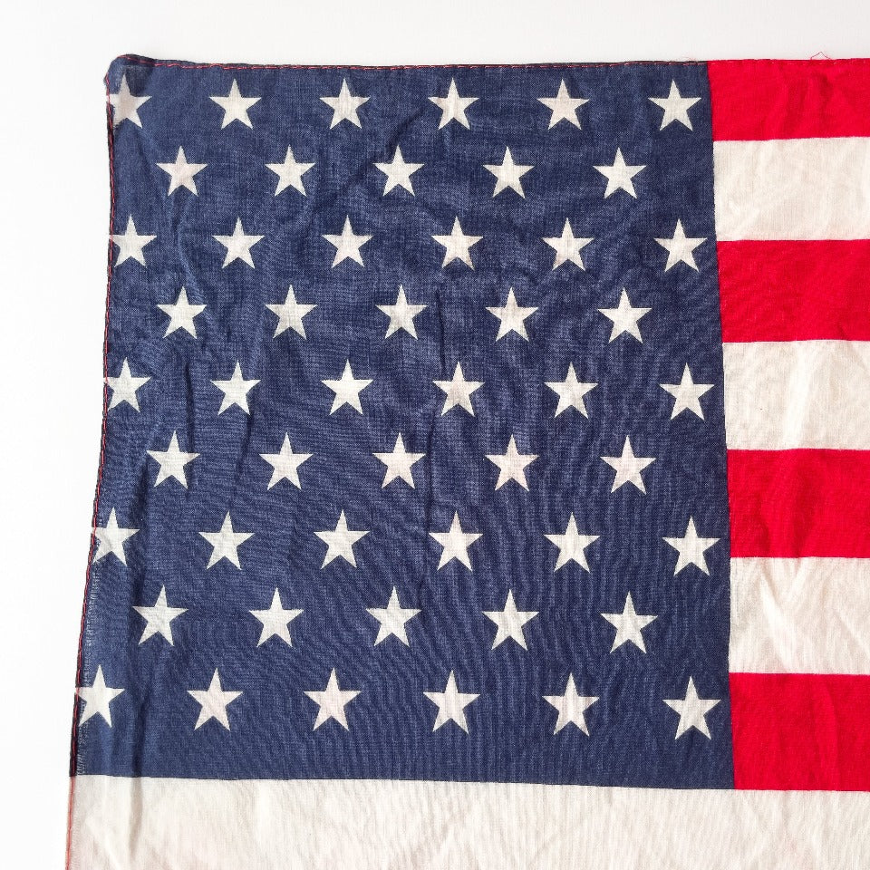 AMERICAN FLAG BANDANA 1960'S ALMOST DEAD STOCK