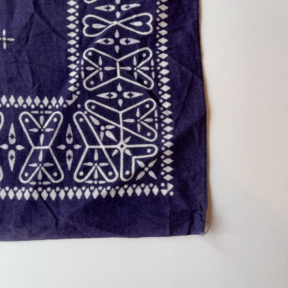 RARE PRINT FADE BLUE BANDANA 1950'S VINTAGE