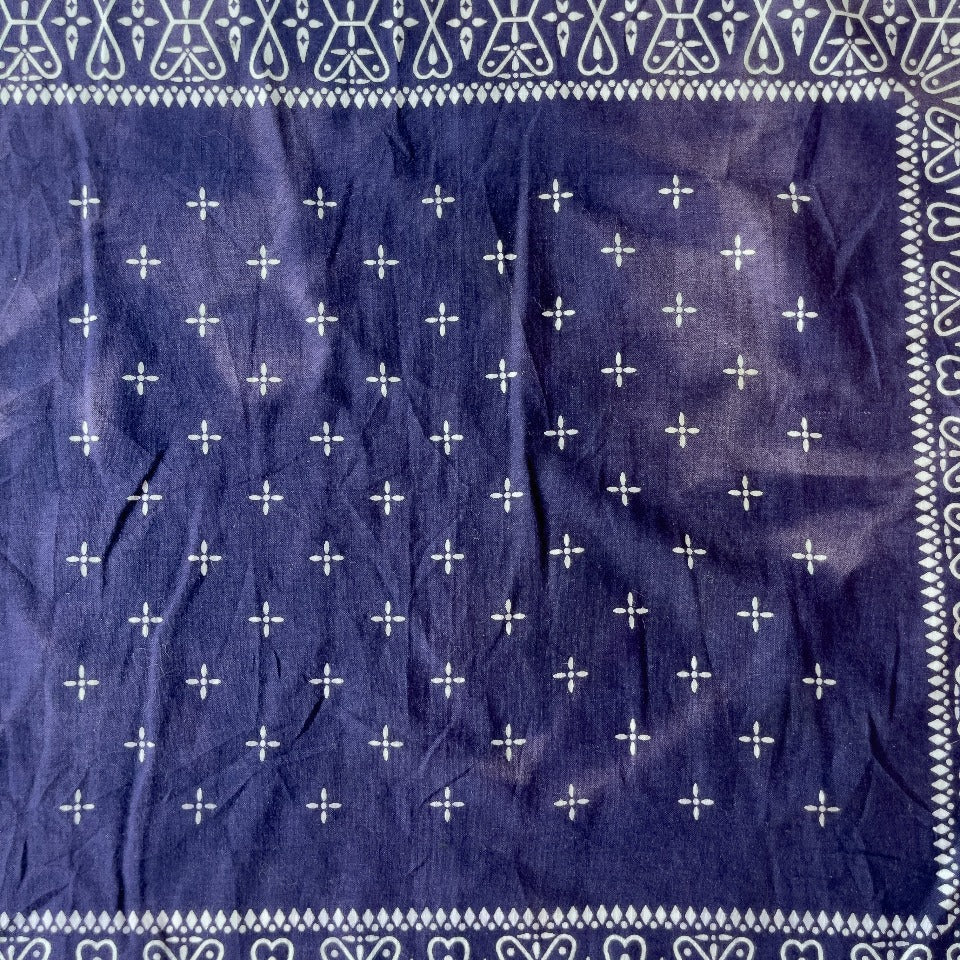 RARE PRINT FADE BLUE BANDANA 1950'S VINTAGE