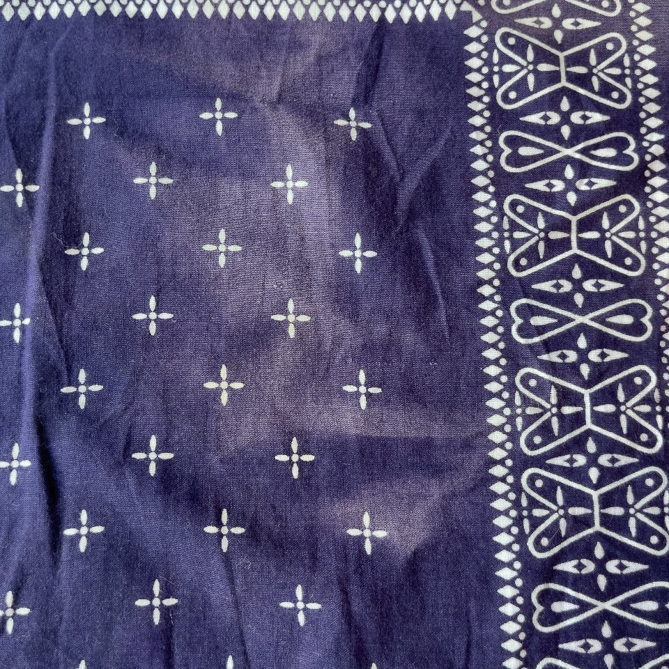RARE PRINT FADE BLUE BANDANA 1950'S VINTAGE