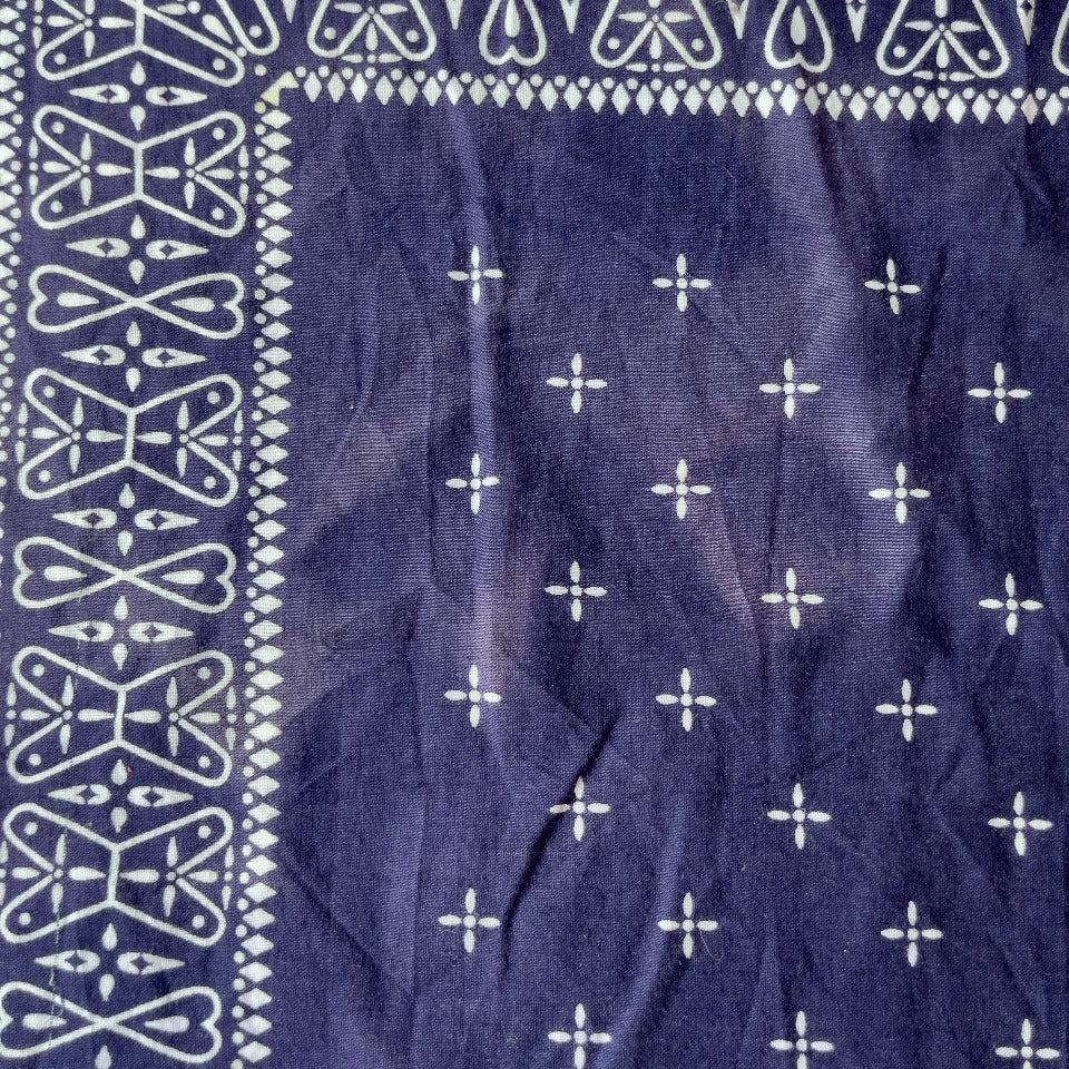 RARE PRINT FADE BLUE BANDANA 1950'S VINTAGE