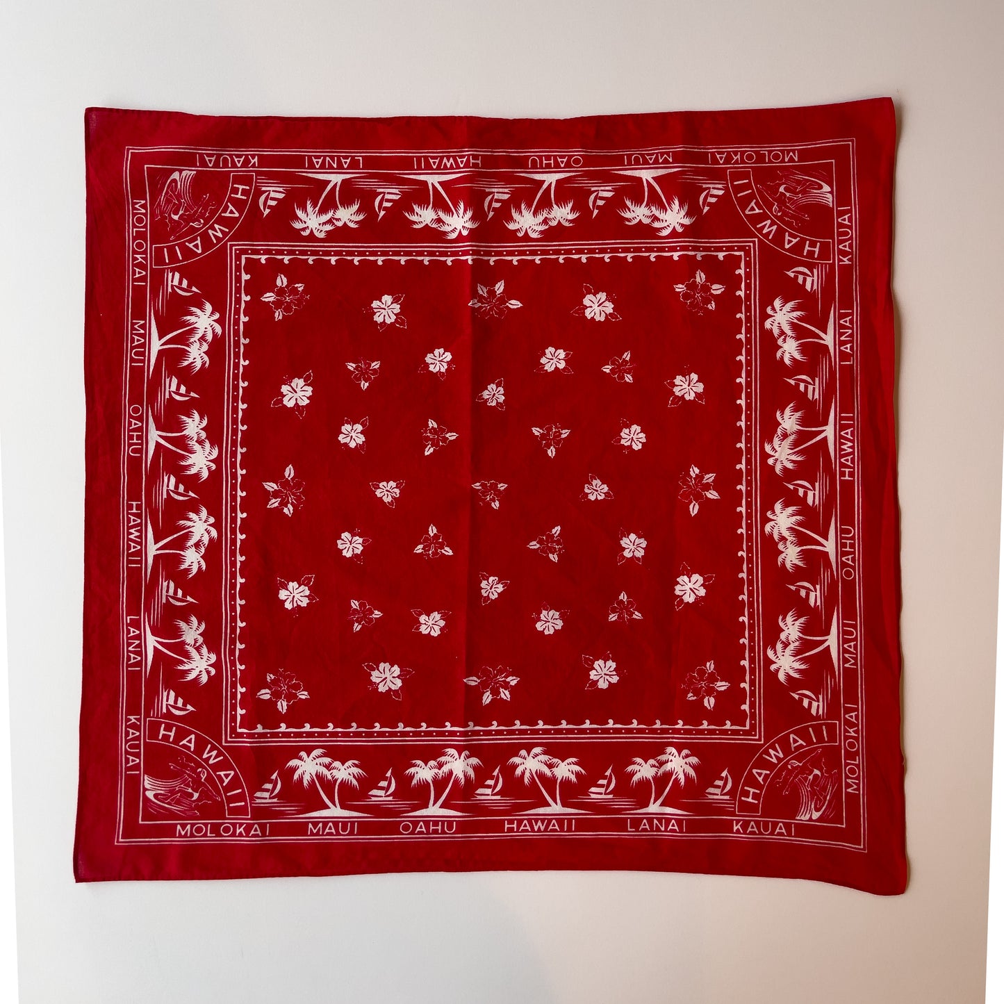 RARE HAWAII TROPICAL BANDANA 1950'S VINTAGE
