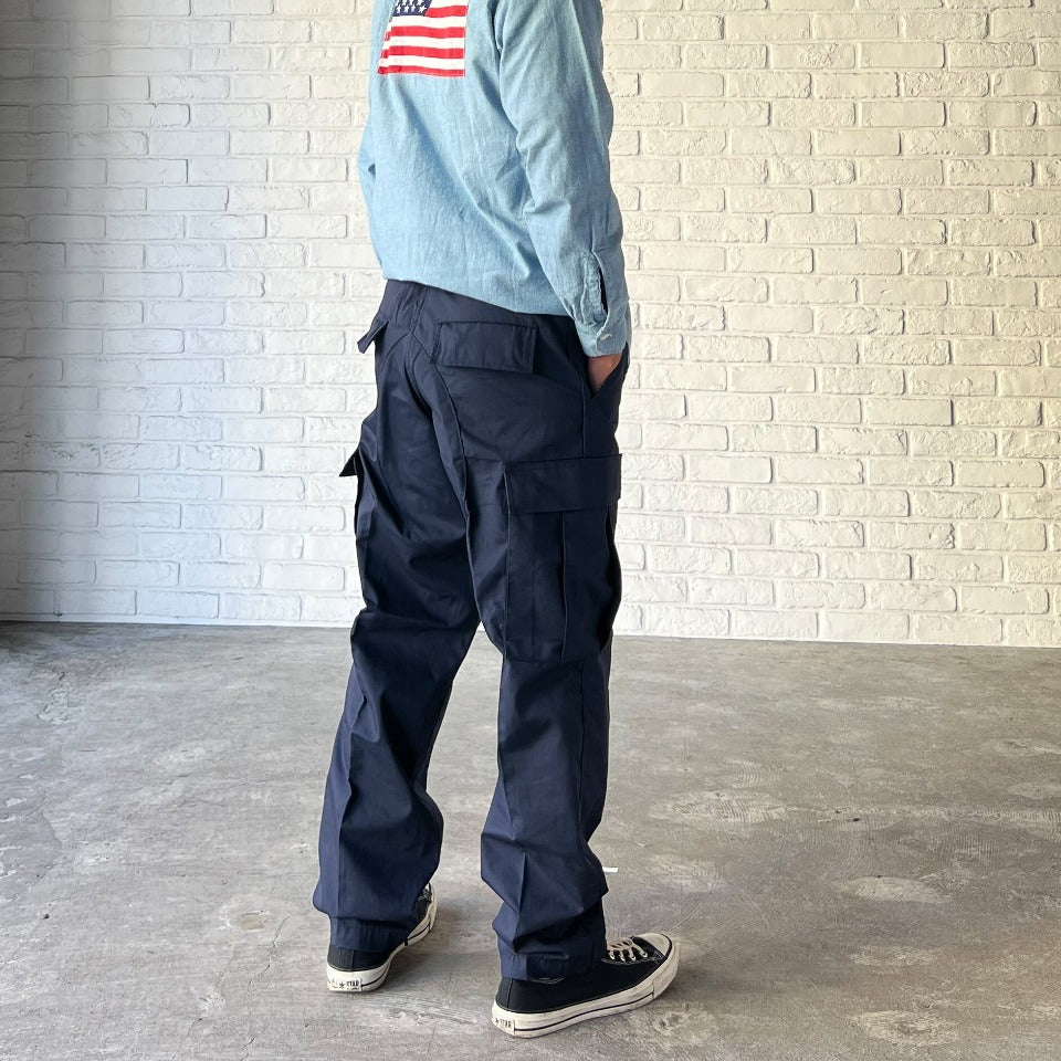 U.S. ARMY BDU RIPSTOP CARGO PANTS 1980'S(COTTON100)NAVY