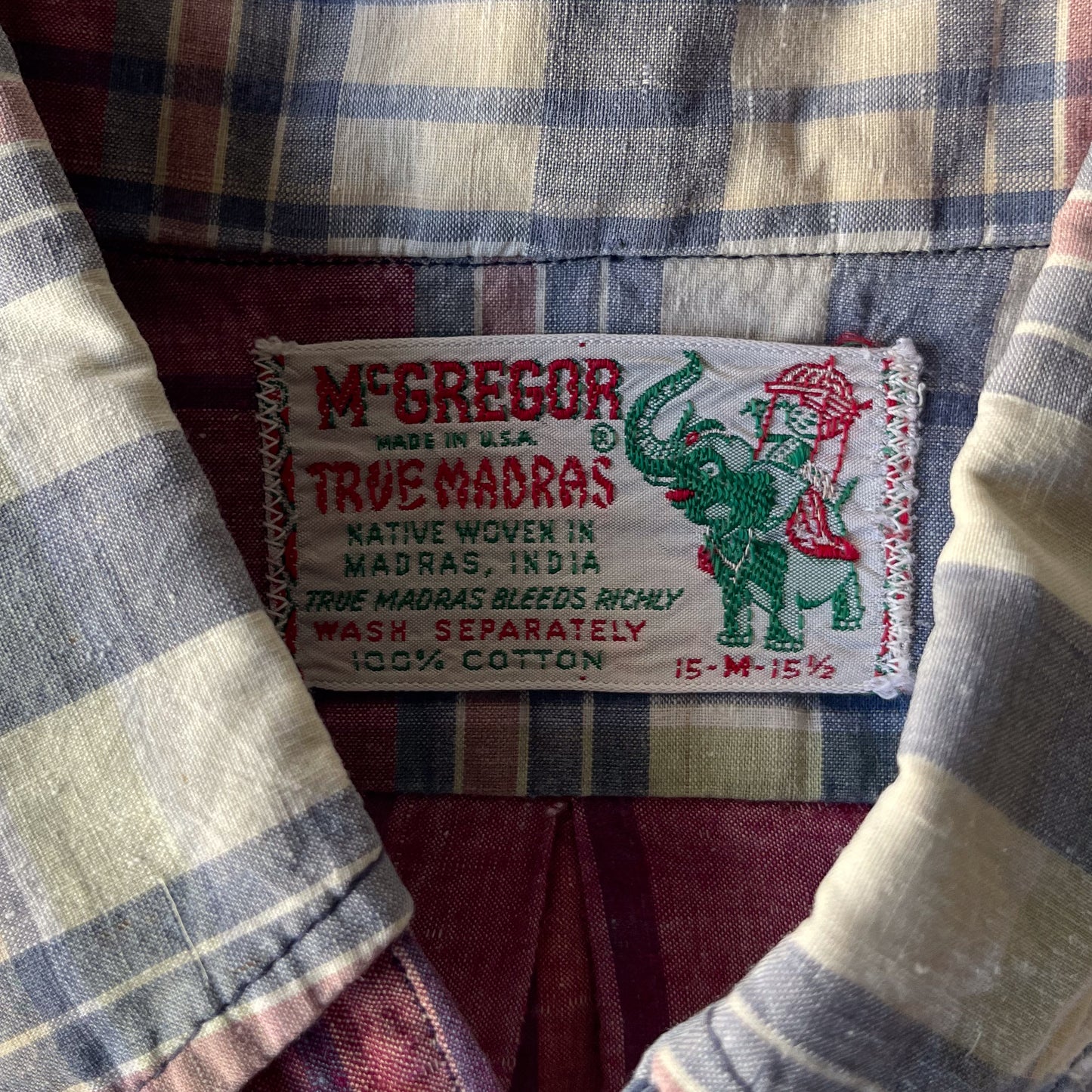 McGREGOR TRUE MADRAS SHIRTS VINTAGE 1950'S