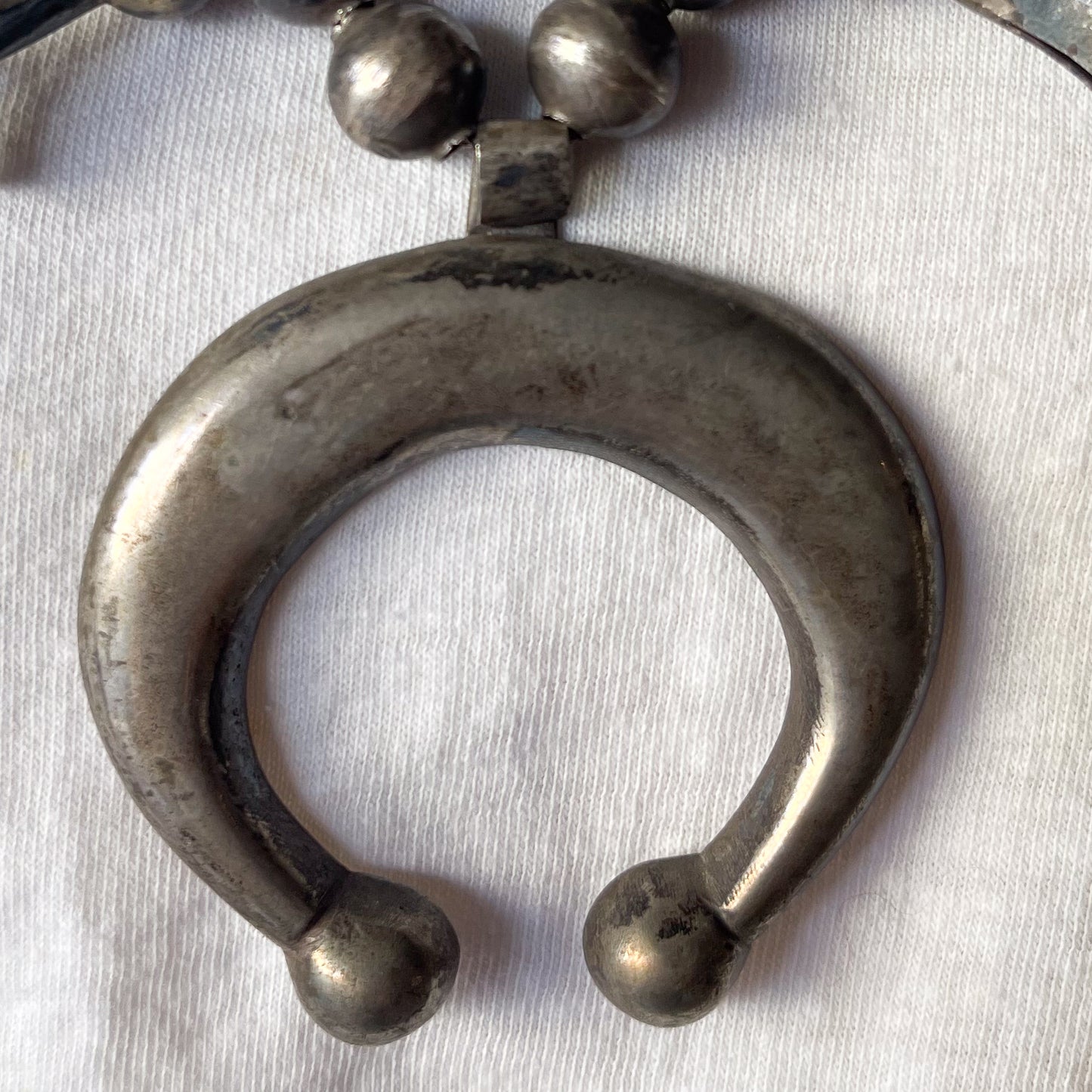 NAVAJO SILVER SQUASH BLOSSOM NAJA NECKLACE c.1930