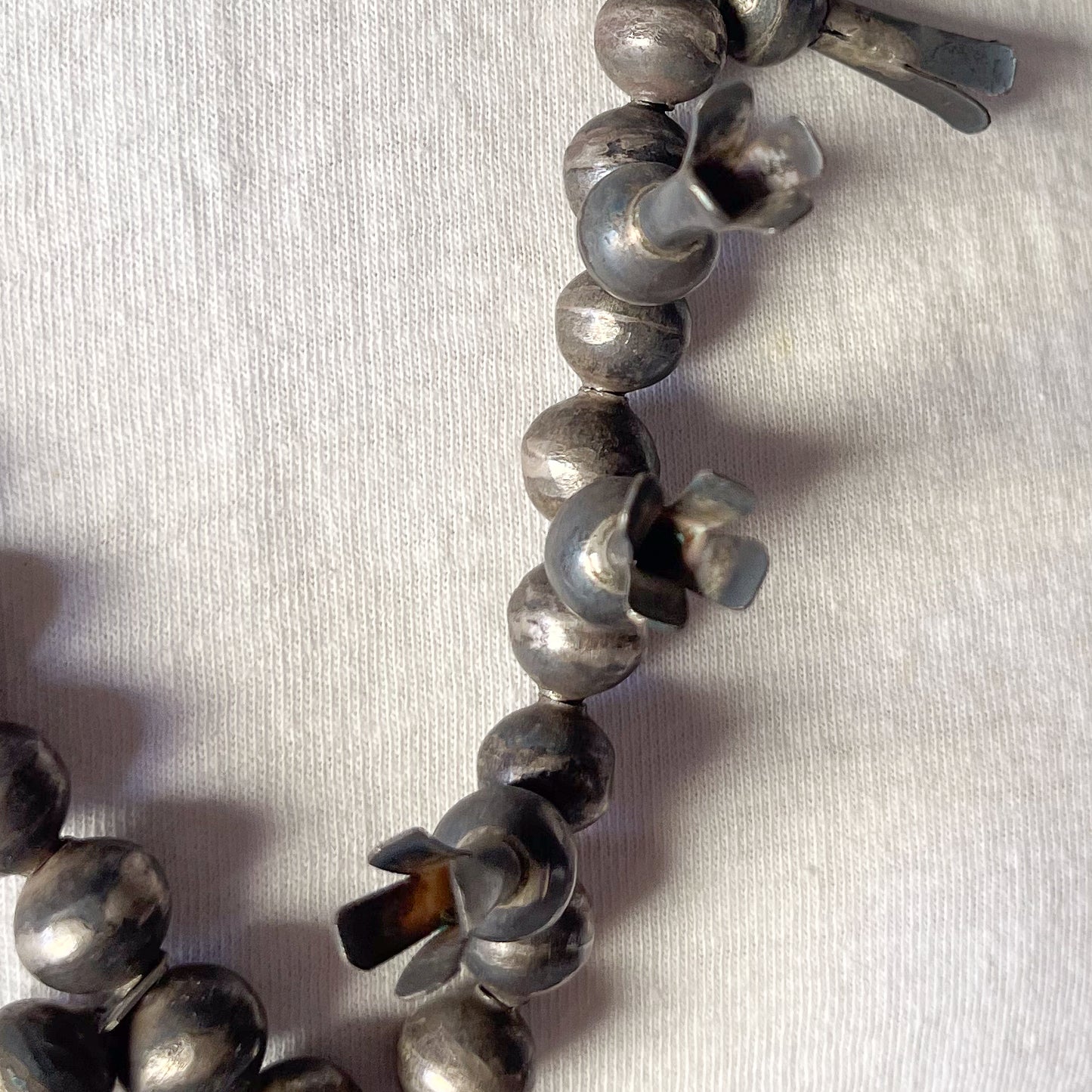 NAVAJO SILVER SQUASH BLOSSOM NAJA NECKLACE c.1930