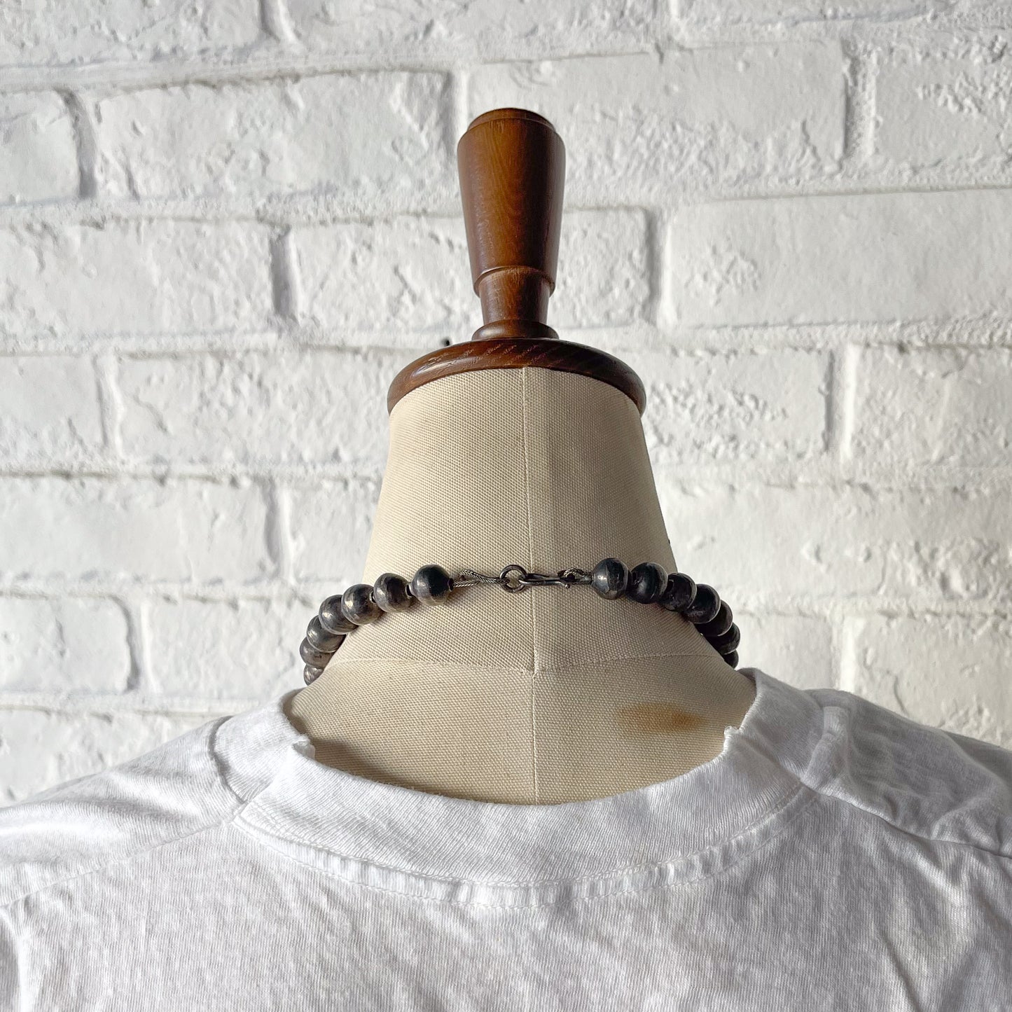 NAVAJO SILVER SQUASH BLOSSOM NAJA NECKLACE c.1930