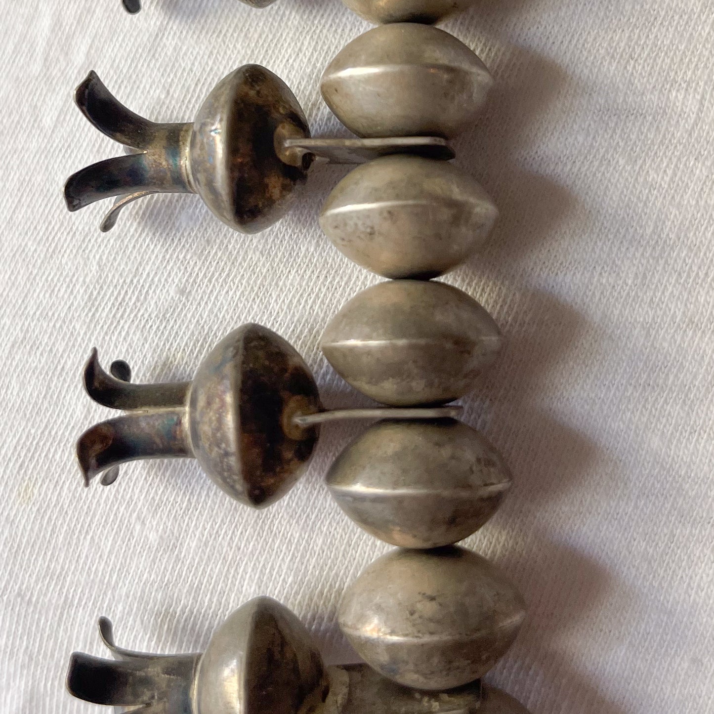 NAVAJO SILVER SQUASH BLOSSOM NAJA NECKLACE c.1950