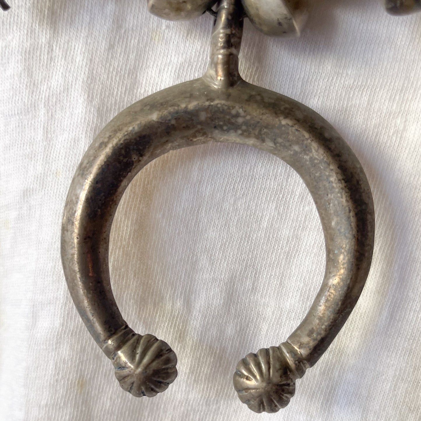 NAVAJO SILVER SQUASH BLOSSOM NAJA NECKLACE c.1950