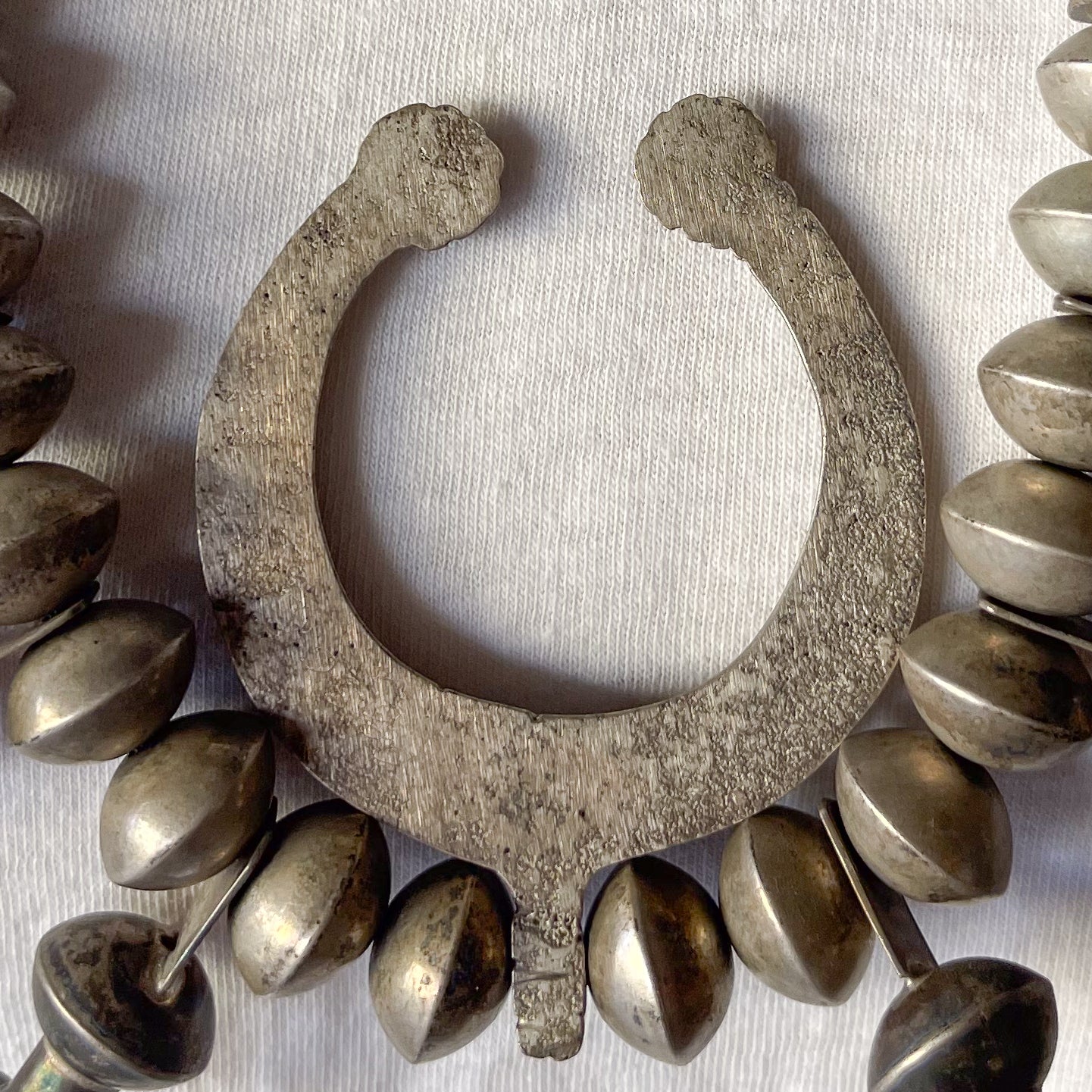 NAVAJO SILVER SQUASH BLOSSOM NAJA NECKLACE c.1950