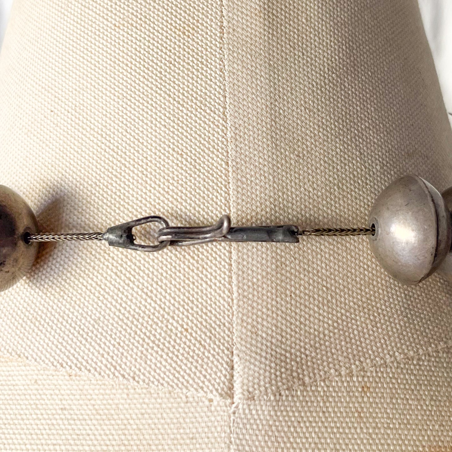 NAVAJO SILVER SQUASH BLOSSOM NAJA NECKLACE c.1950