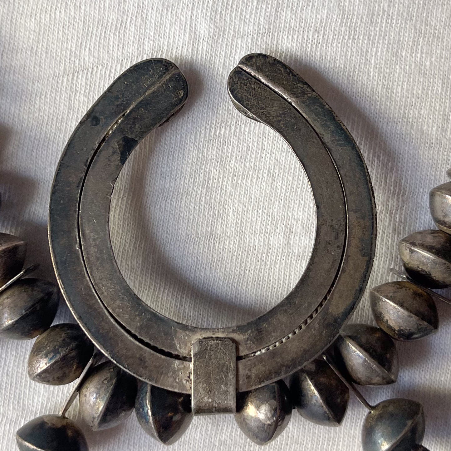 NAVAJO SILVER SQUASH BLOSSOM NAJA NECKLACE c.1940