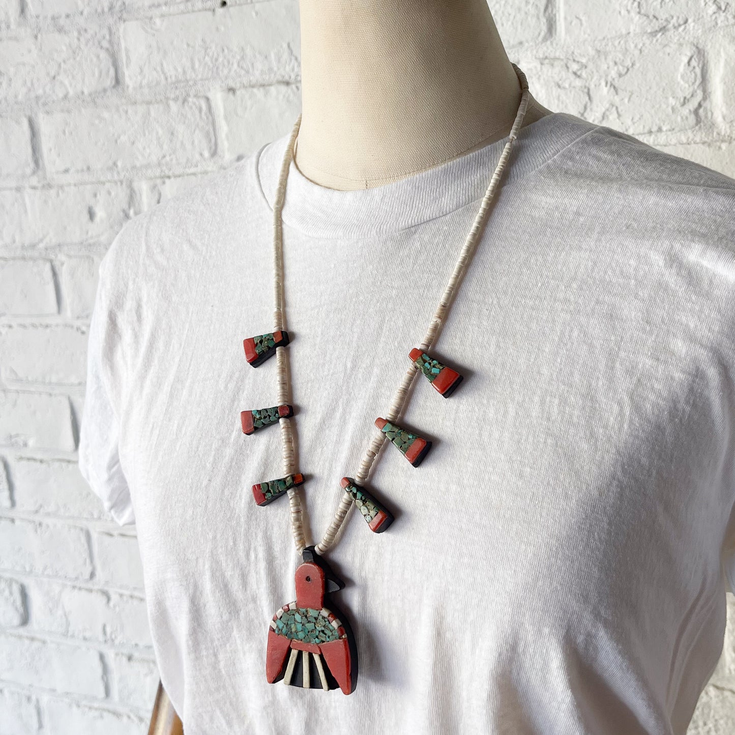 SANTO DOMINGO BATTERY BIRD NECKLACES THUNDERBIRD 1930'S ①