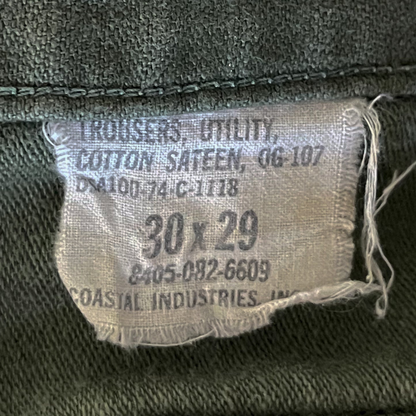 U.S. ARMY COTTON SATEEN BAKER PANTS 1970'S VINTAGE(OG107)