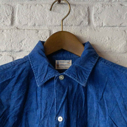 TOWN CRAFT BLUE CORDUROY SHIRTS 50'S VINTAGE (15.5)