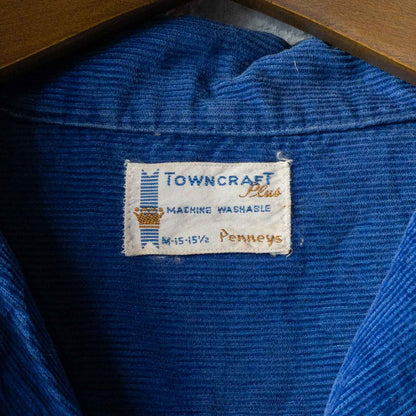 TOWN CRAFT BLUE CORDUROY SHIRTS 50'S VINTAGE (15.5)