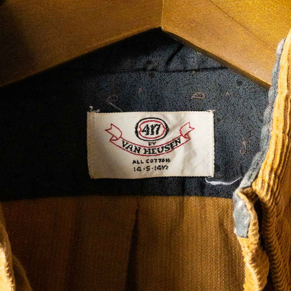 VAN HEUSEN PULLOVER CORDUROY SHIRTS 60'S VINTAGE (14.5)