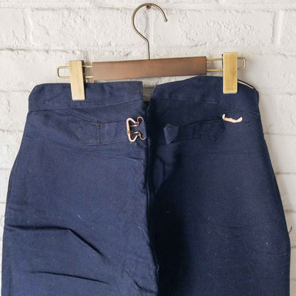 FRENCH INDIGO LINEN PANTS 30's DEAD STOCK