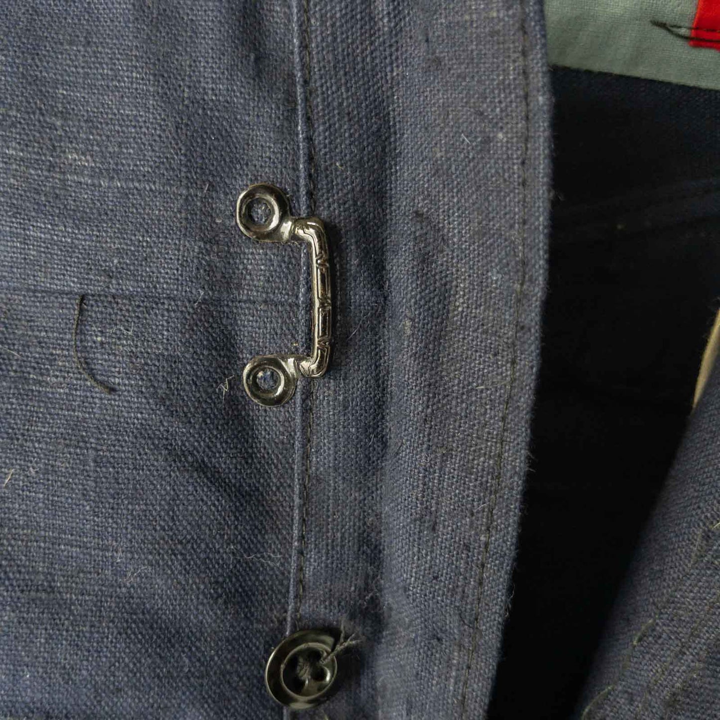 FRENCH INDIGO LINEN PANTS 30's DEAD STOCK