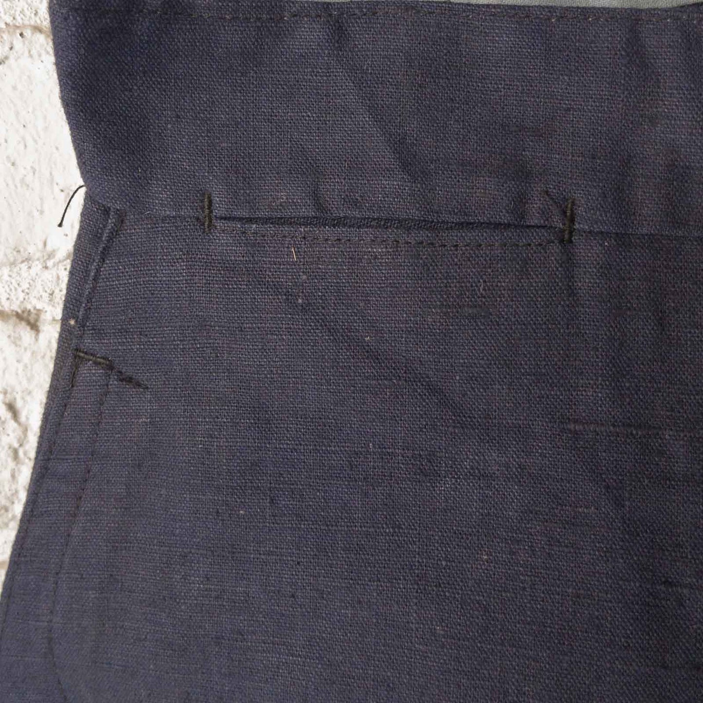 FRENCH INDIGO LINEN PANTS 30's DEAD STOCK