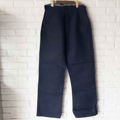 FRENCH INDIGO LINEN PANTS 30's DEAD STOCK