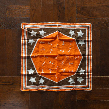 EUROP VINTAGE STAR BROWN BANDANA 1960's VINTAGE